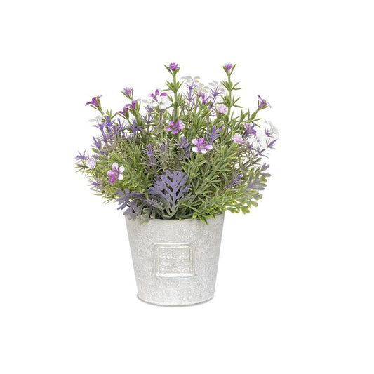 Mini Flower Pot Lavender and White