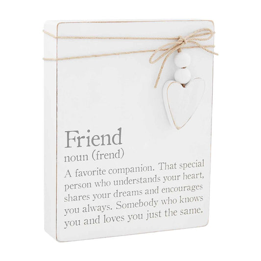 Definition of a Friend Wood Sign with Heart