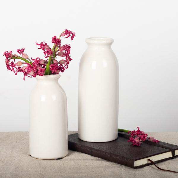 Antique White Vases - 2 Sizes