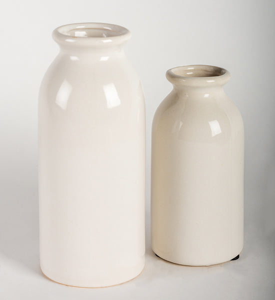 Antique White Vases - 2 Sizes
